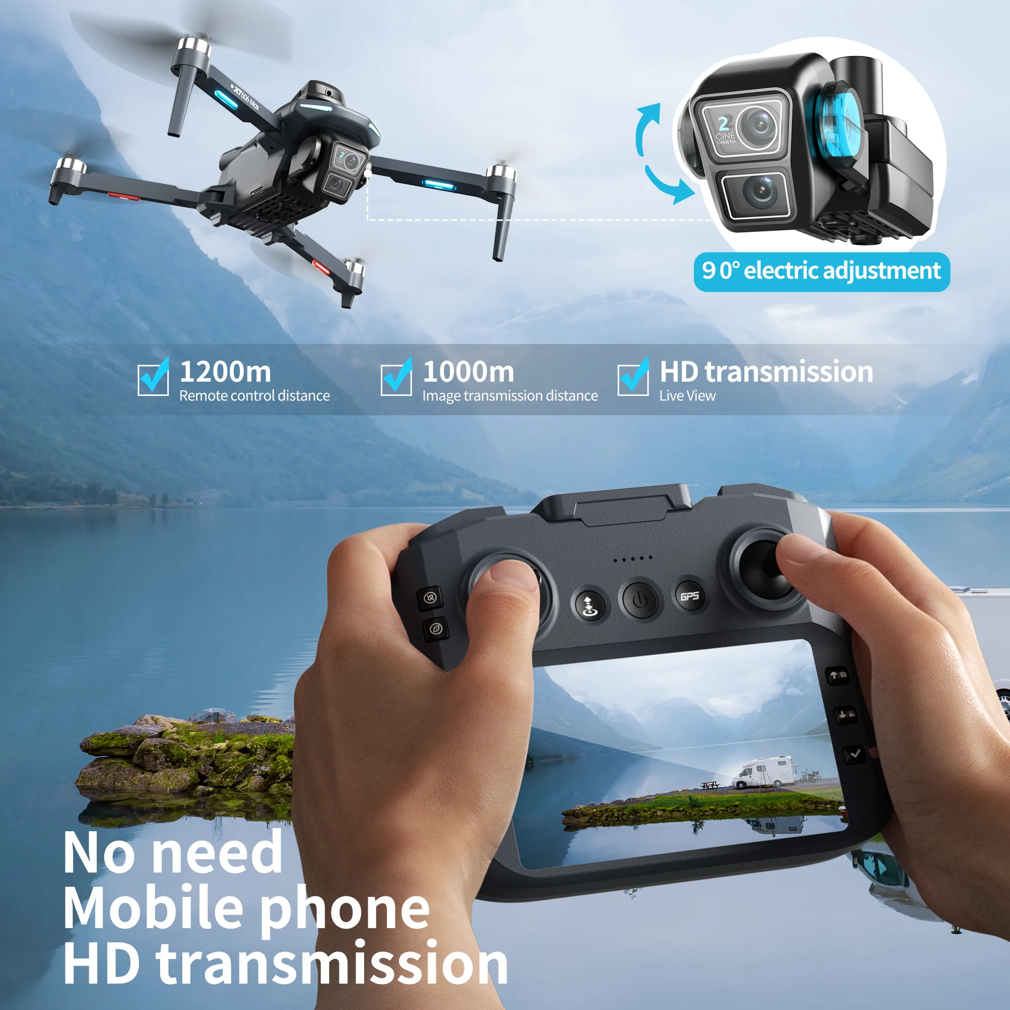 Lenovo XT606 MAX GPS Drone 4k  – обзор и цена Drone Camera Thermal